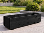 Twin Pack Black Wooden Garden Planters Heavy Duty Flower Plant Trough Boxes Fully Assembled  Patio Herb 80cm Long