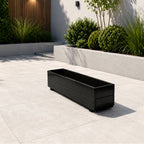 Modern Black Wooden Window Box Planters - Fully Assembled Timber Troughs