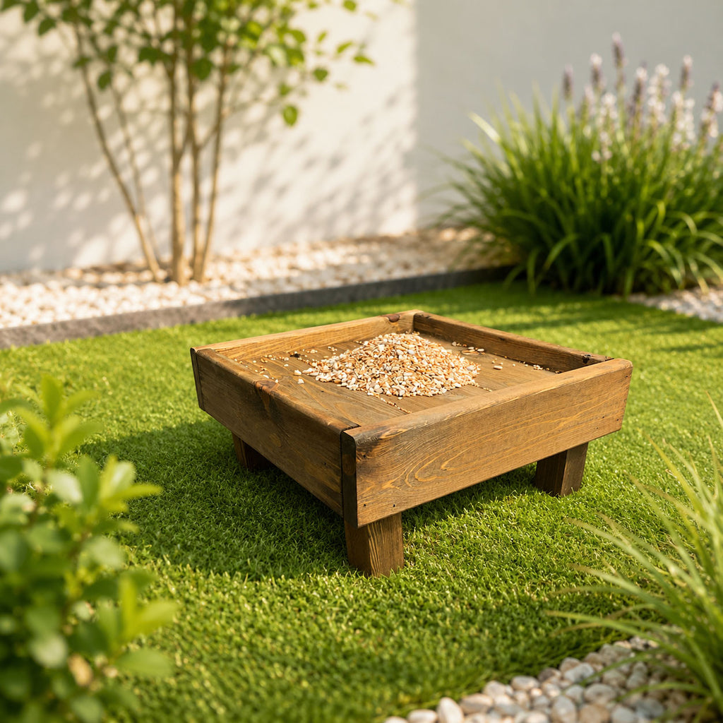 Wooden Ground Wild Bird Feeder Table Tray 30cm Heavy Duty Outdoor