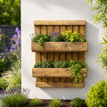 Wooden Herb Planter with Trellis Wall Mounted Raised Flower Box for Patio Balcony Garden
