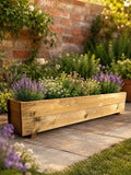 140cm Wooden Planter Box Raised Garden Trough Flower Herb Shrub Timber Outdoor Planter Fully Assembled