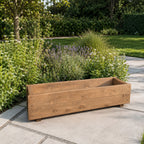 Set of 2 Heavy Duty Wooden Garden Planters - 100cm Fully Assembled Timber Troughs
