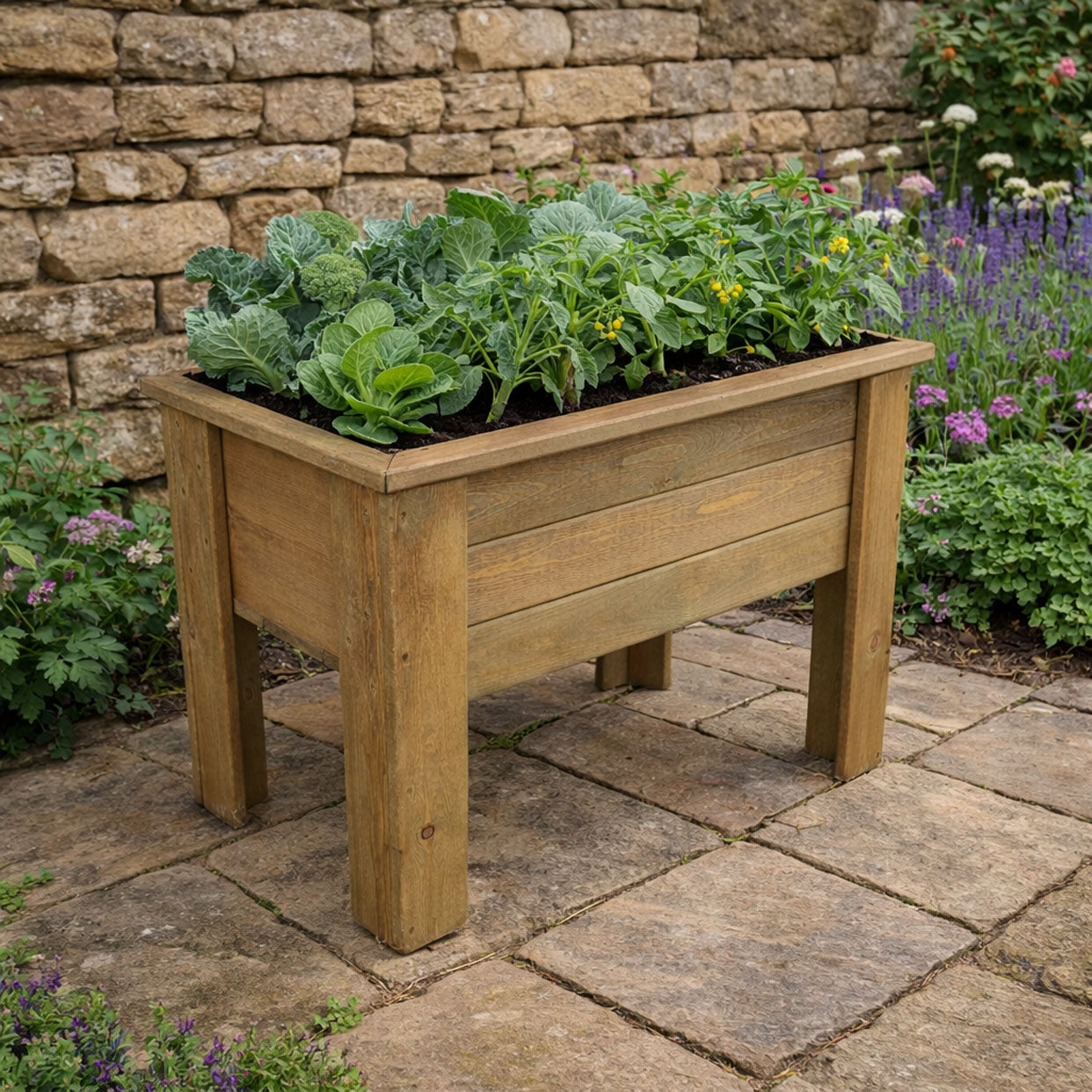Heavy-Duty Fully Assembled Raised Garden Planter on Legs – Wooden Vegetable & Herb Planter