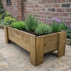Heavy-Duty Raised Wooden Planter - Fully Assembled Garden Planter Box