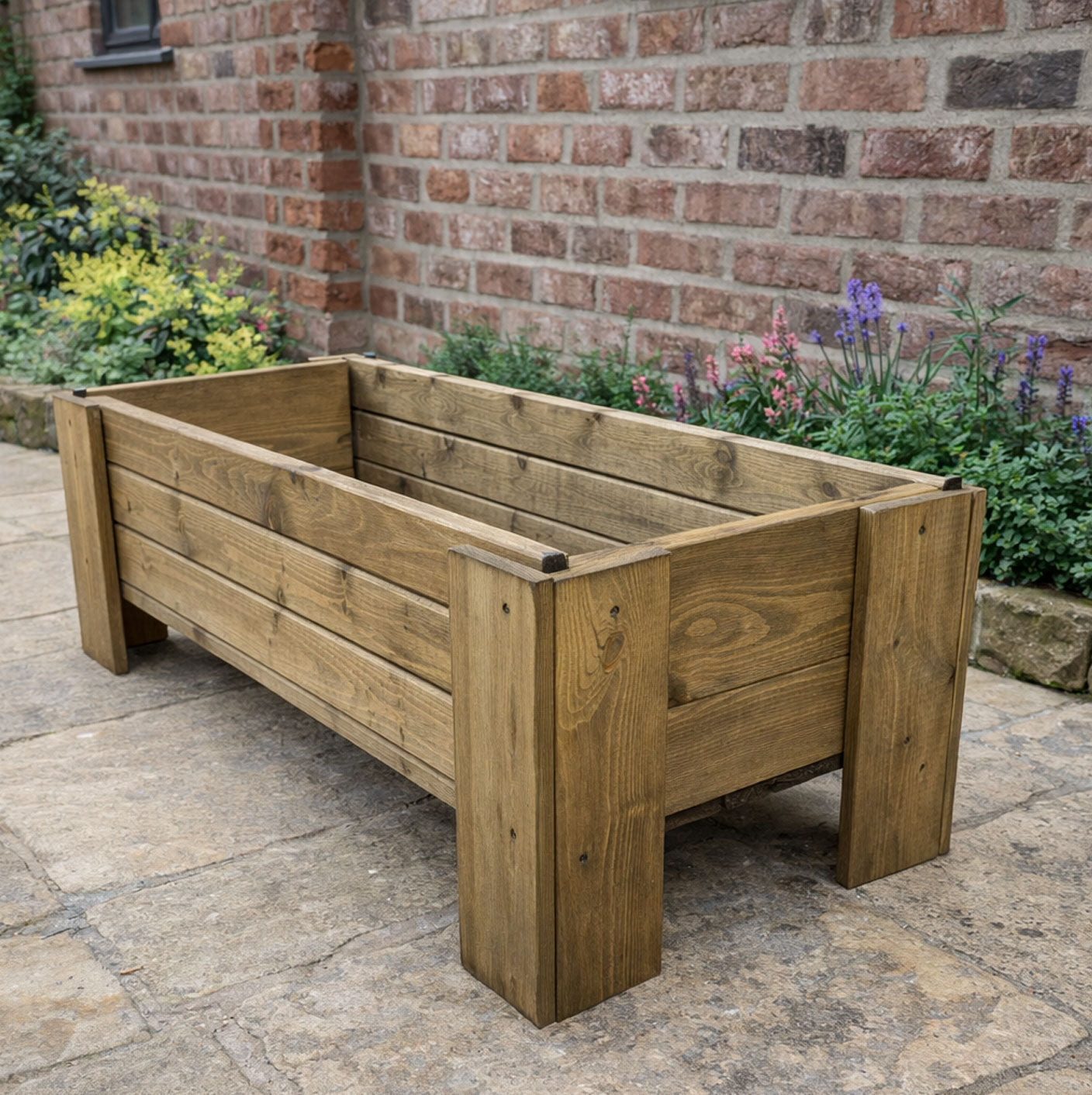 Heavy-Duty Raised Wooden Planter - Fully Assembled Garden Planter Box