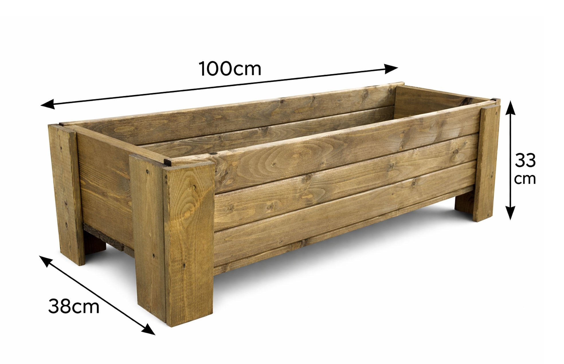 Heavy-Duty Raised Wooden Planter - Fully Assembled Garden Planter Box