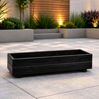 Modern Black Wooden Window Box Planters - Fully Assembled Timber Troughs