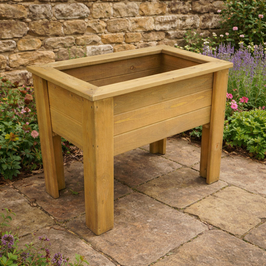 Heavy-Duty Fully Assembled Raised Garden Planter on Legs – Wooden Vegetable & Herb Planter