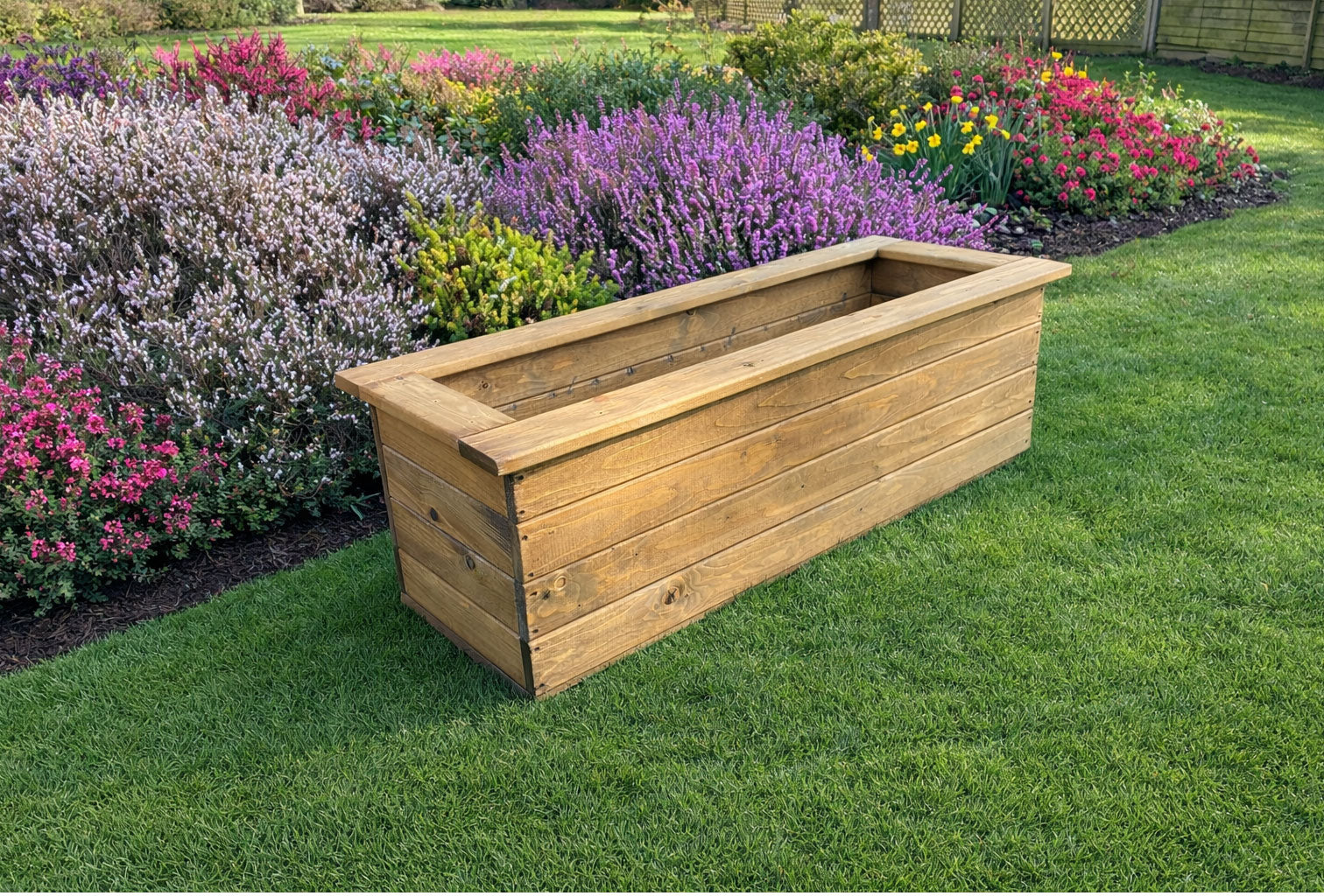 Large Wooden Planter Box - Outdoor Timber Garden & Patio Herb Planters