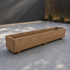 Extra Long Wooden Garden Planter - Fully Assembled Outdoor Trough for Flowers, Herbs & Vegetables