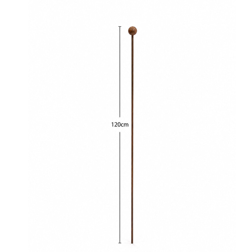 Heavy Duty Rust Plant Stakes 1.25m - 10mm Steel Garden Plant Supports - Pack of 4