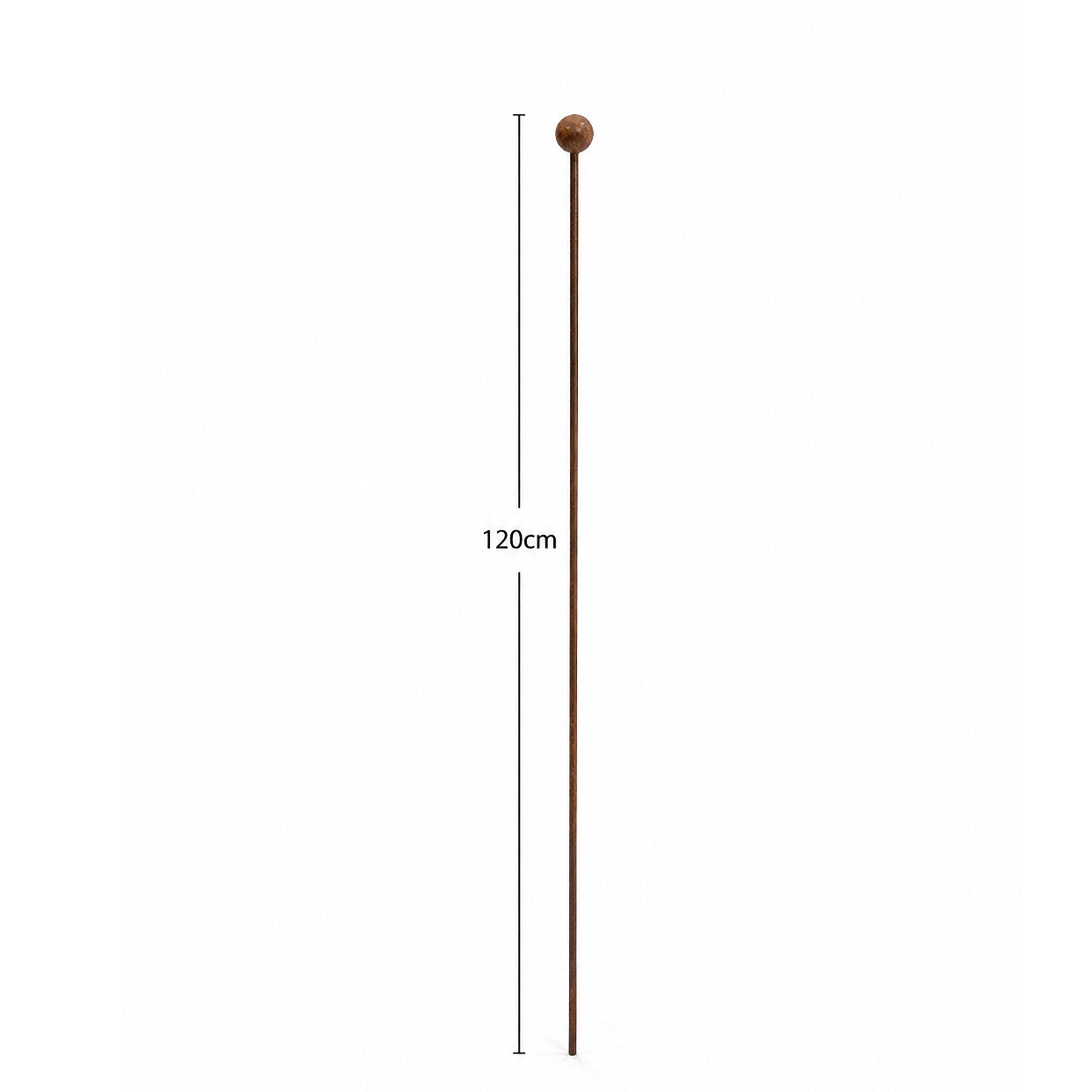 Heavy Duty Rust Plant Stakes 1.25m - 10mm Steel Garden Plant Supports - Pack of 4