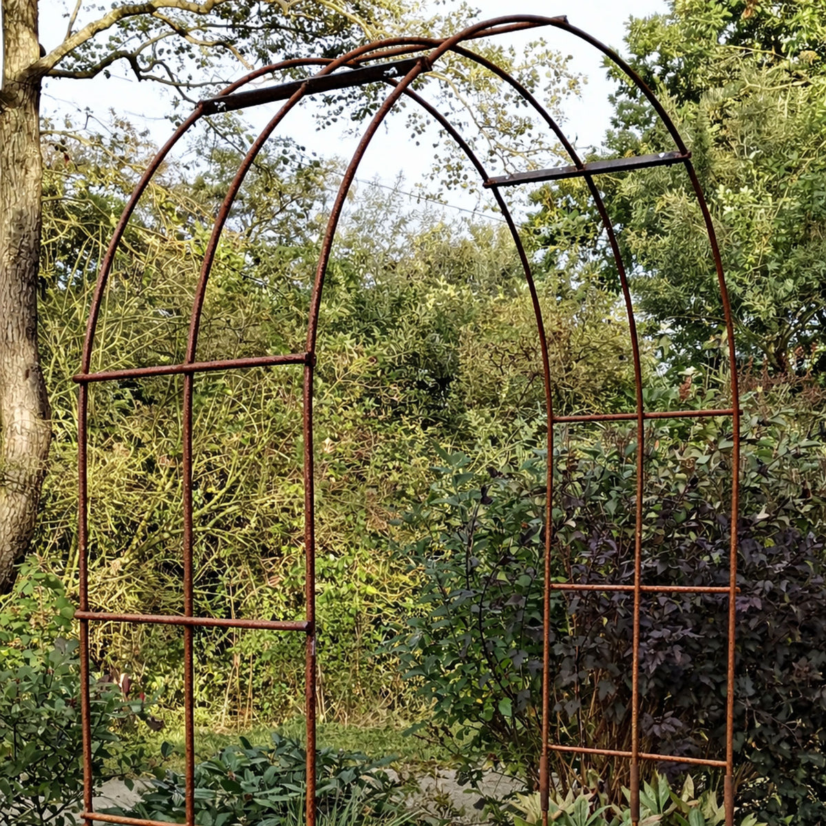 Handmade Heavy Duty Steel Garden Arch - Rustic Natural Rust Finish ...