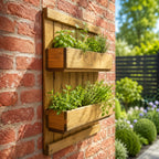 Wooden Herb Planter with Trellis Wall Mounted Raised Flower Box for Patio Balcony Garden