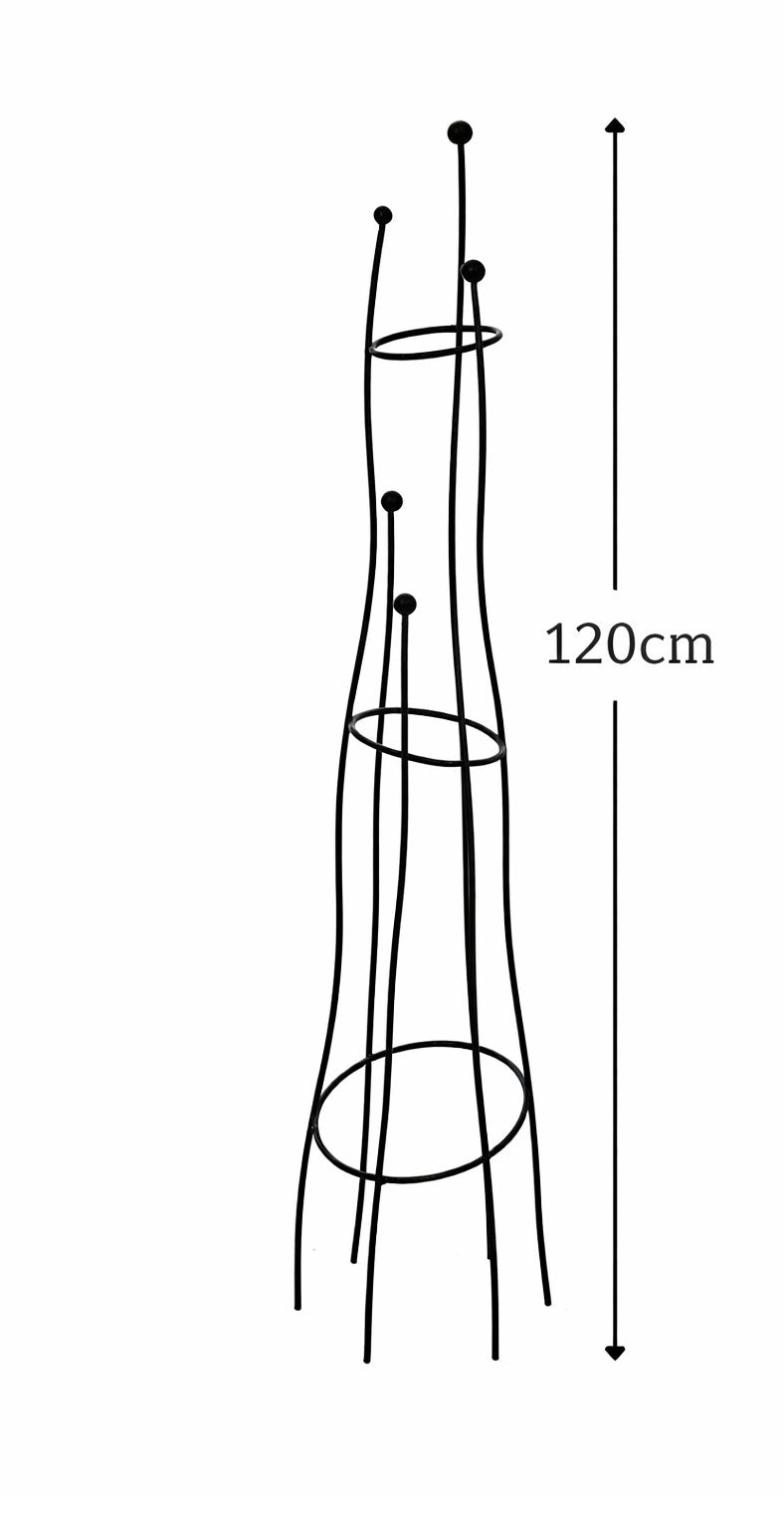 Handmade Garden Obelisk - Modern Black Metal Plant Support for Climbers