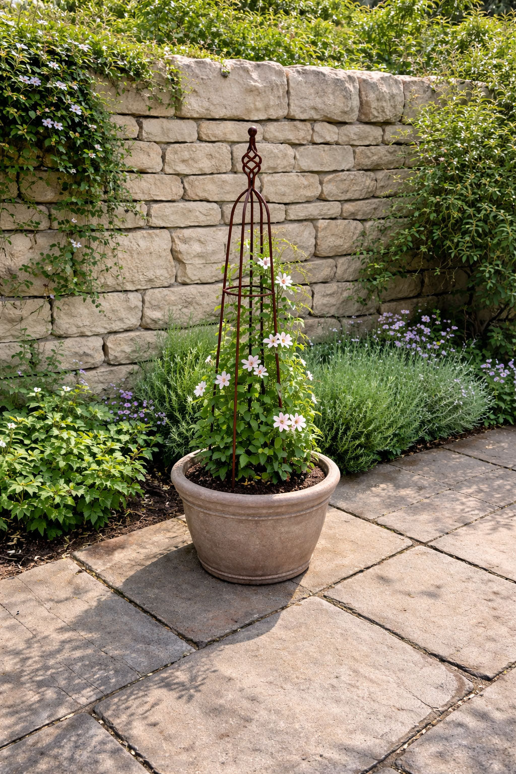 Rust Garden Obelisk - Solid Steel Climbing Plant Support 140cm