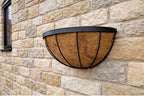 Metal Moon Wall Planters Twin Pack - Outdoor Hanging Plant Baskets with Coco Liners for Garden Walls
