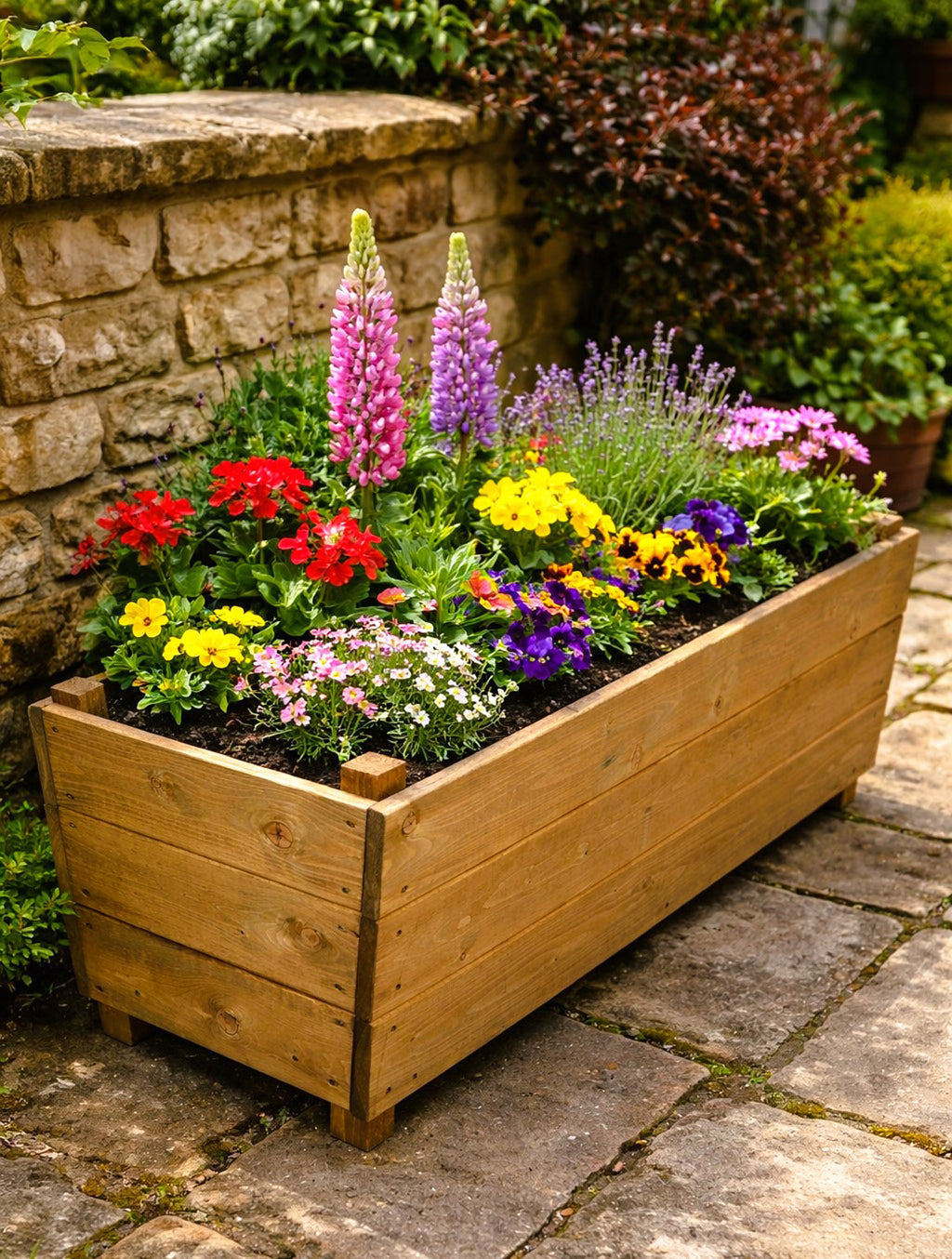 Extra Large Wooden Vegetable Planter Fully Assembled Garden Flower Planter