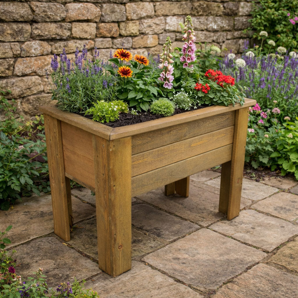 Heavy-Duty Fully Assembled Raised Garden Planter on Legs – Wooden Vegetable & Herb Planter