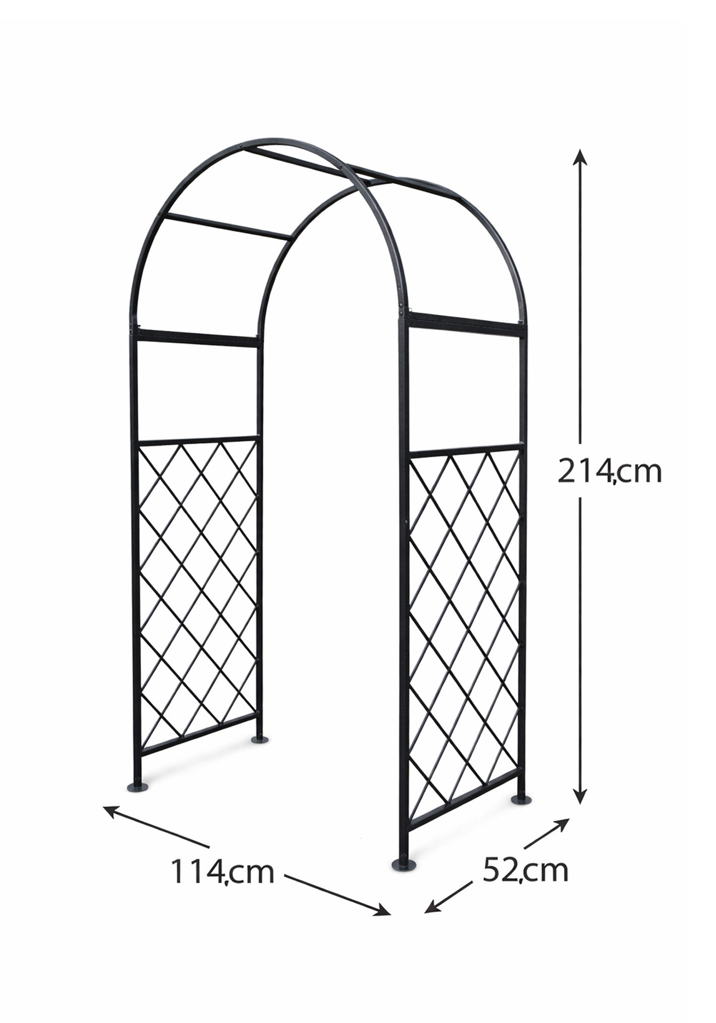 Metal Garden Archway Lattice Durable Square - Section Steel Arch for Climbing Plants