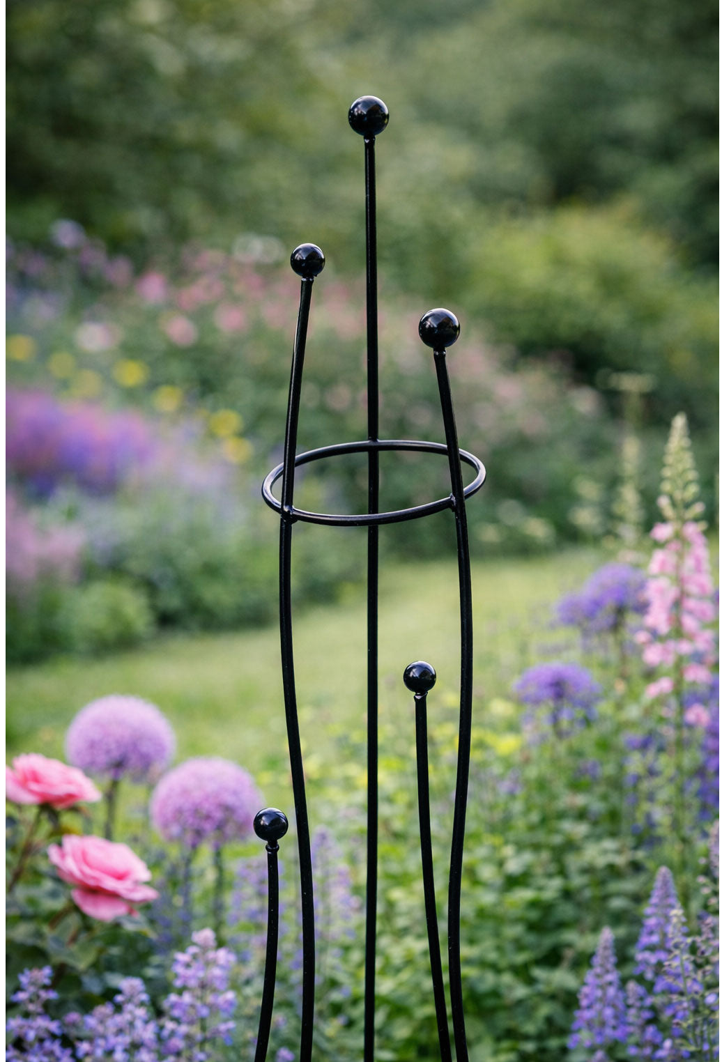 Handmade Garden Obelisk - Modern Black Metal Plant Support for Climbers