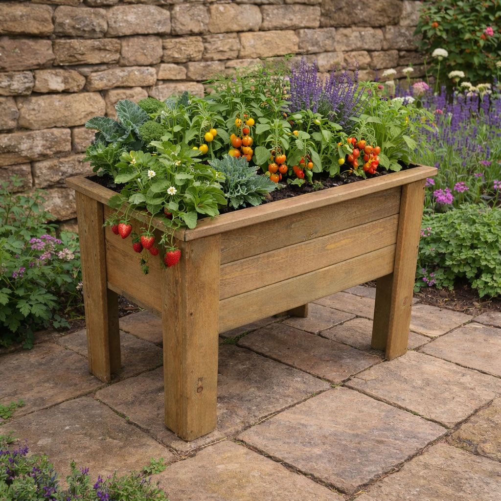 Heavy-Duty Fully Assembled Raised Garden Planter on Legs – Wooden Vegetable & Herb Planter