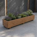 Extra Long Wooden Garden Planter - Fully Assembled Outdoor Trough for Flowers, Herbs & Vegetables