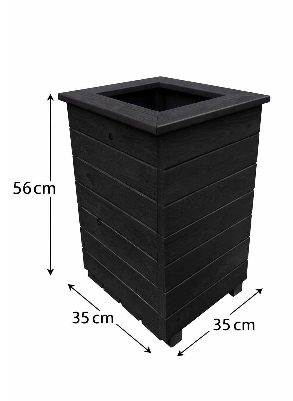 Tall High Wooden Planter - Narrow Garden Plant Container Box in 3 Finishes