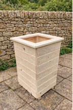 Tall High Wooden Planter - Narrow Garden Plant Container Box in 3 Finishes
