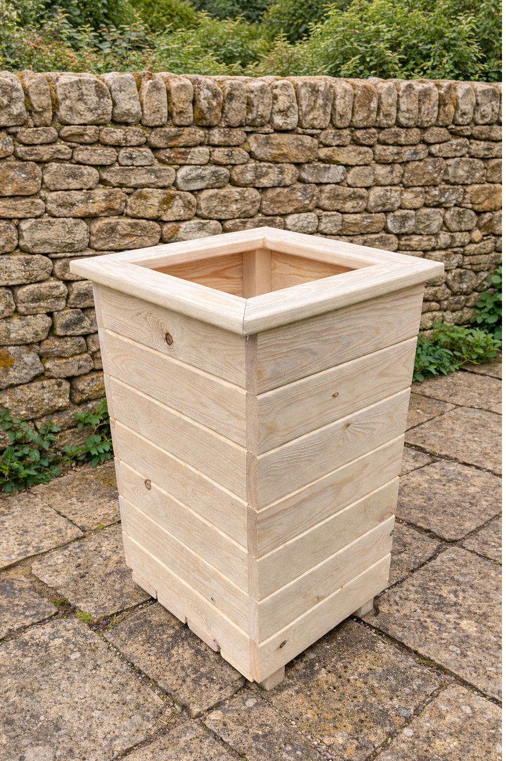 Tall High Wooden Planter - Narrow Garden Plant Container Box in 3 Finishes