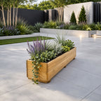 Wooden Window Planter Trough - Fully Assembled Timber Flower &amp; Herb Planter