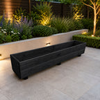 Modern Black Wooden Window Box Planters - Fully Assembled Timber Troughs