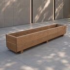 Extra Long Wooden Garden Planter - Fully Assembled Outdoor Trough for Flowers, Herbs & Vegetables
