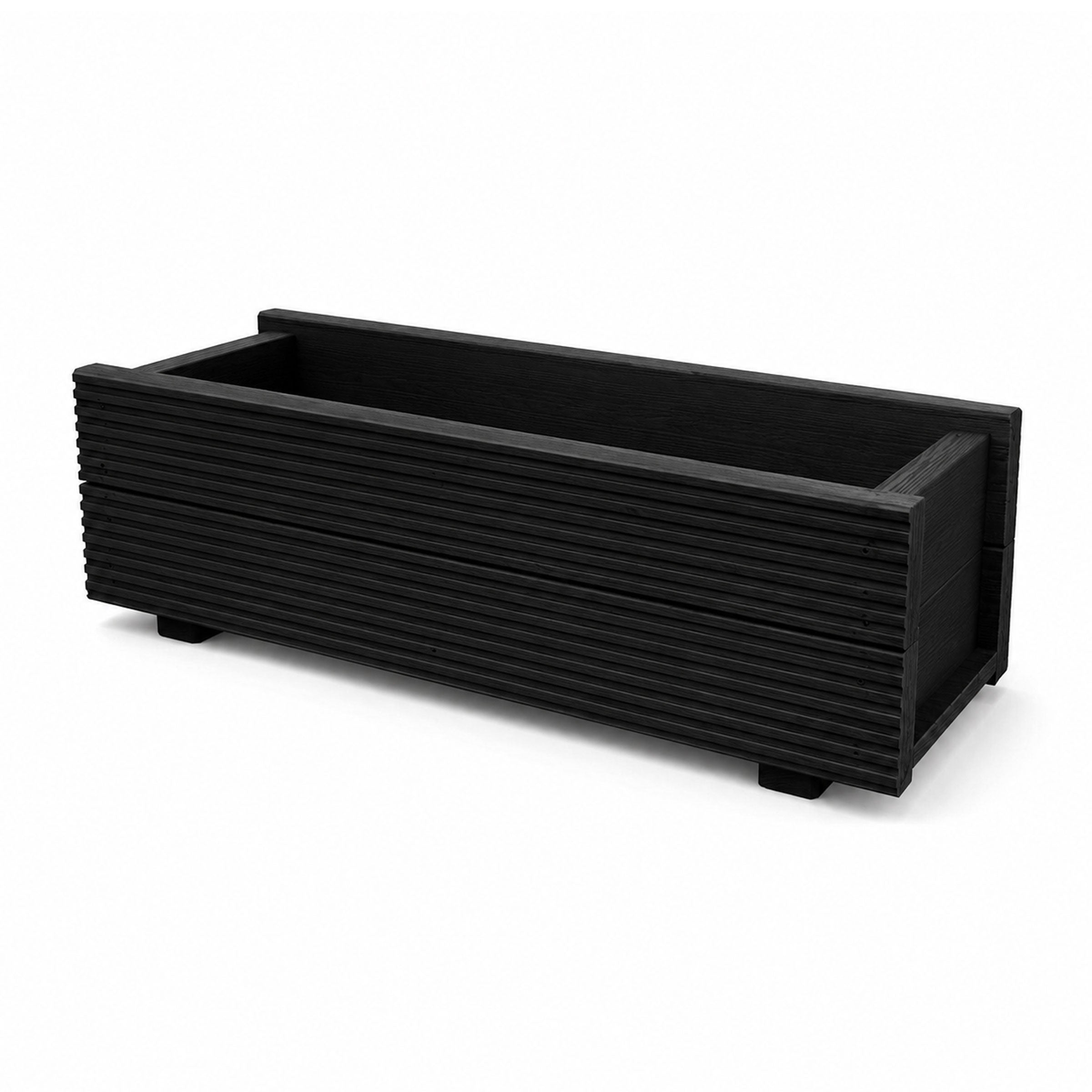 Black Decking Wooden Garden Troughs – Handmade Planter Boxes for Outdoor Flowers Herbs Vegetables Shrubs