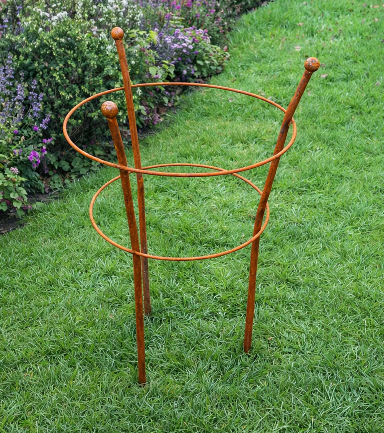 Perennial Plant Support - Rust Steel Peony Support for Gardens