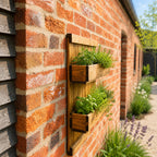 Wooden Herb Planter with Trellis Wall Mounted Raised Flower Box for Patio Balcony Garden