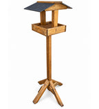 Coverdale Wooden Bird Table with Black Roof and Sturdy Stand for Garden Wild Birds