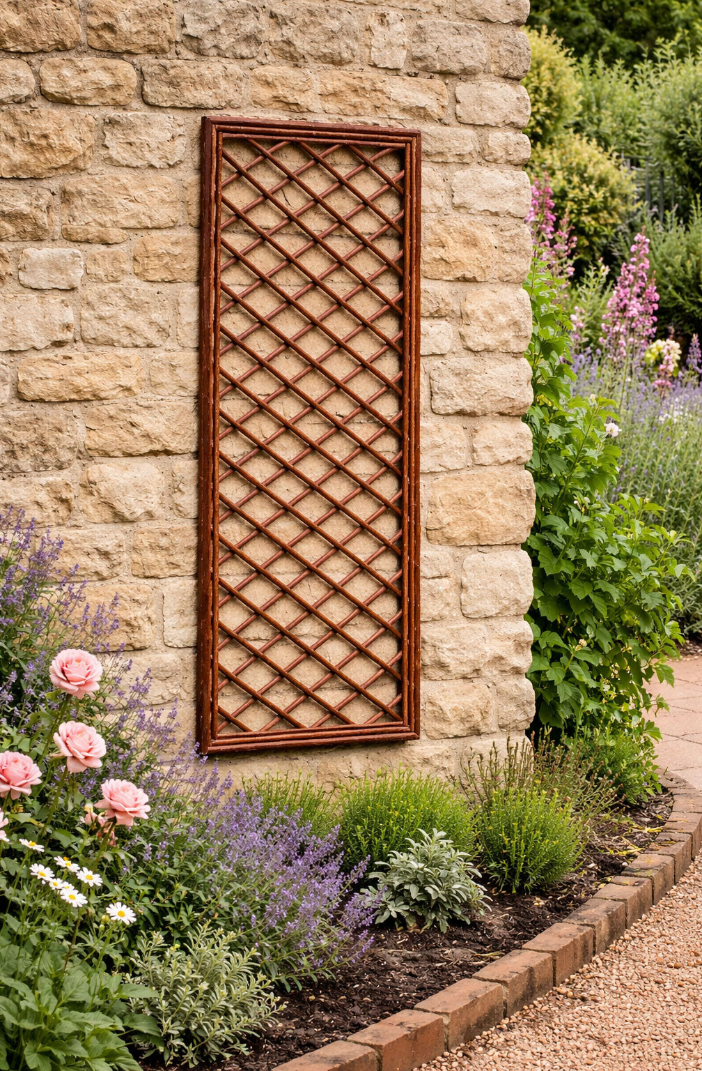 Willow Garden Trellis Rustic Panels Natural Framed Climbing Supports