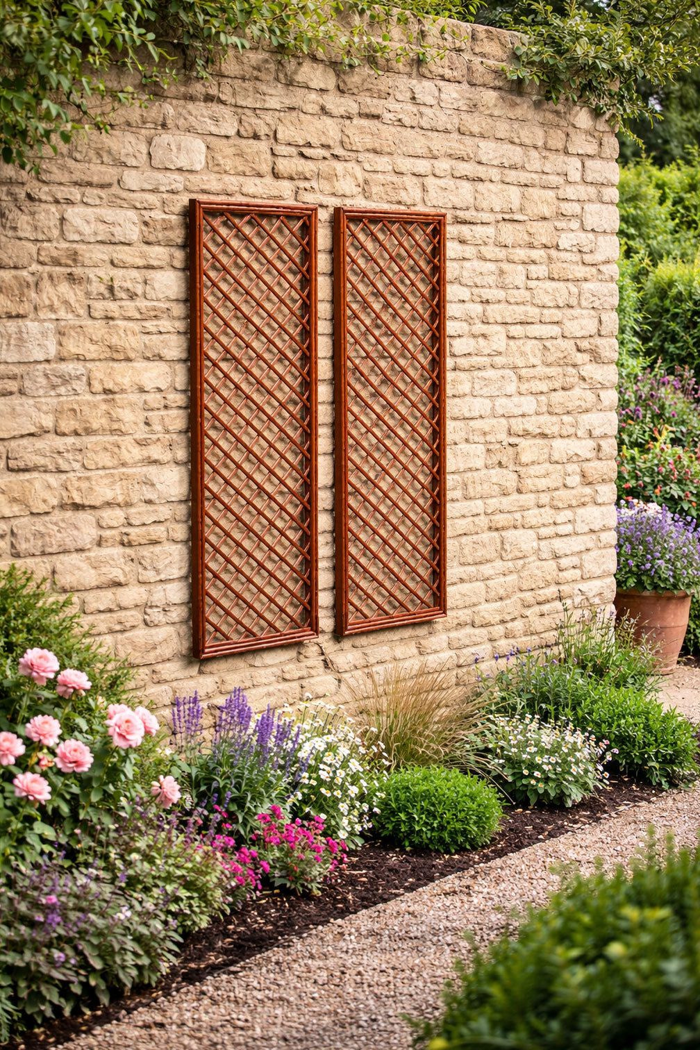 Willow Garden Trellis Rustic Panels Natural Framed Climbing Supports