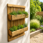 Wooden Herb Planter with Trellis Wall Mounted Raised Flower Box for Patio Balcony Garden