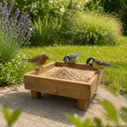 Wooden Ground Wild Bird Feeder Table Tray 30cm Heavy Duty Outdoor