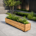 Wooden Window Planter Trough - Fully Assembled Timber Flower &amp; Herb Planter