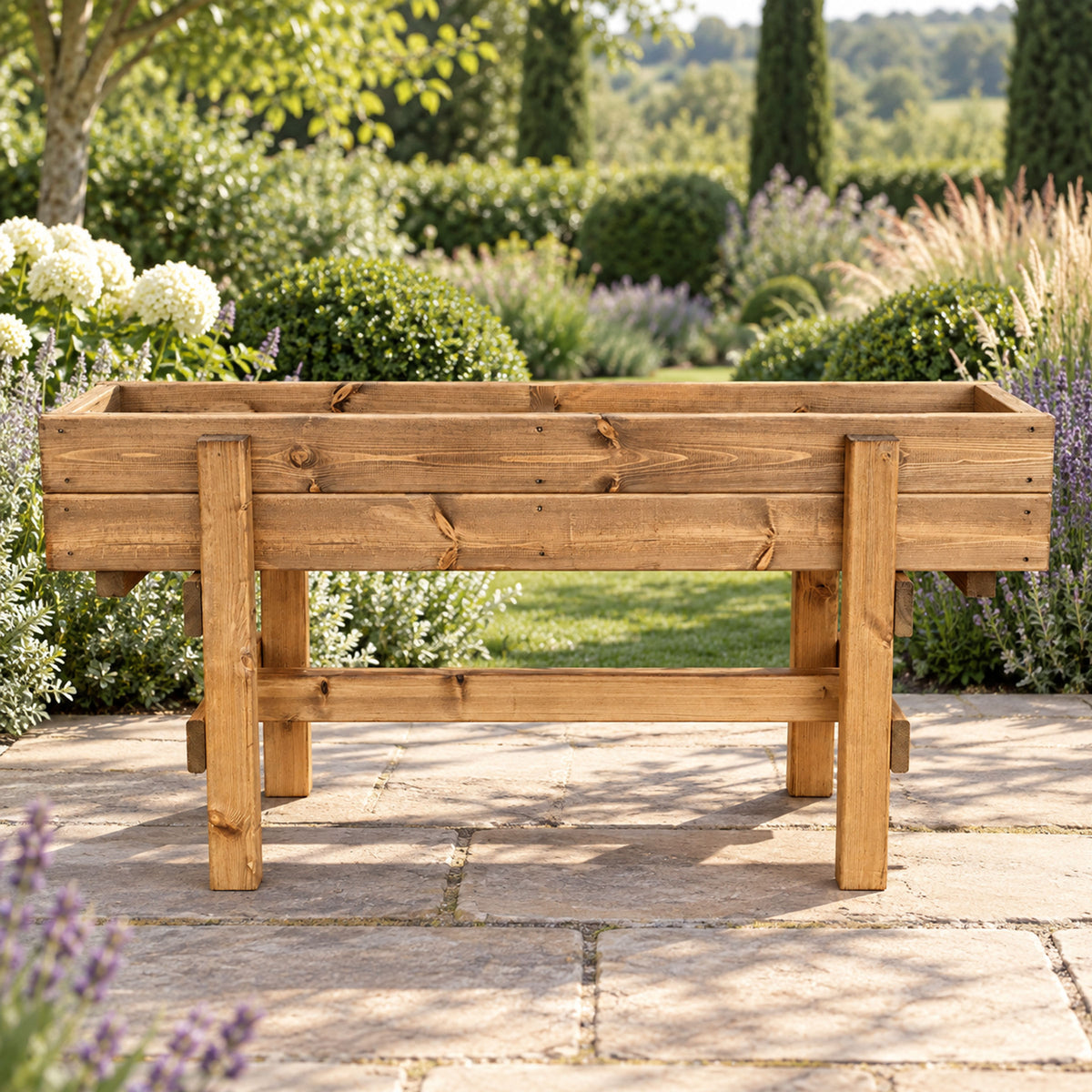 Elevated Wooden Garden Grower 120cm - Large Raised Planting Trough on Legs