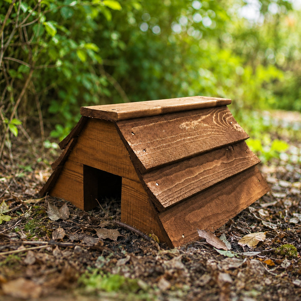 Wooden Hedgehog House Garden Hibernation Shelter Wildlife Habitat Outdoor Winter Home