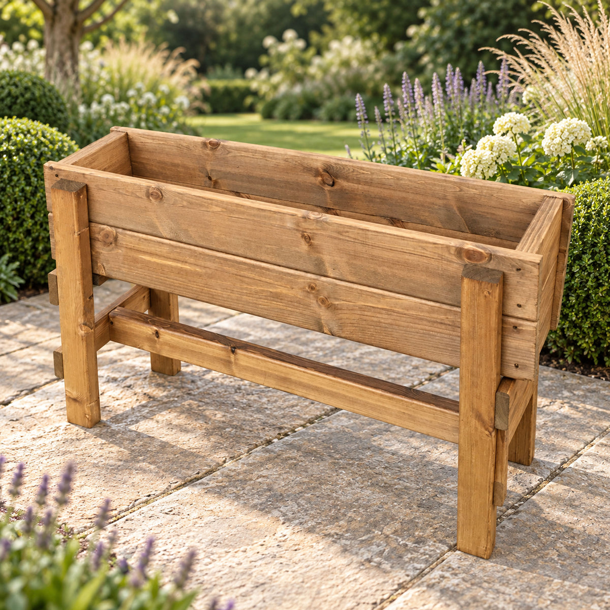 Elevated Wooden Garden Grower 90cm - Raised Planting Trough on Legs