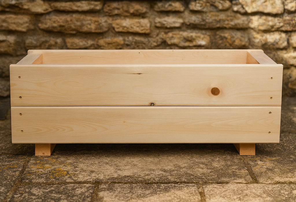 Outdoor Wooden Planter Boxes - Garden Trough Containers Heavy Duty – Available in 7 Sizes
