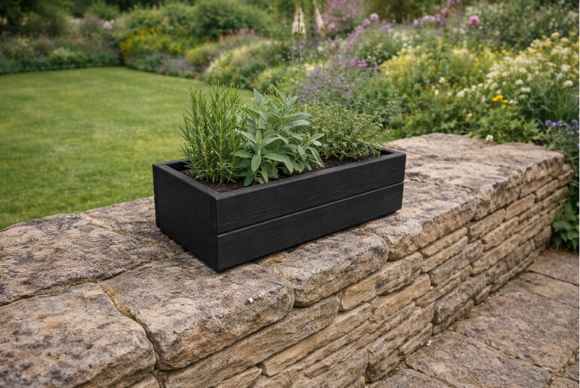 Premium Wooden Balcony Planter - Ready Assembled Herb & Flower Box