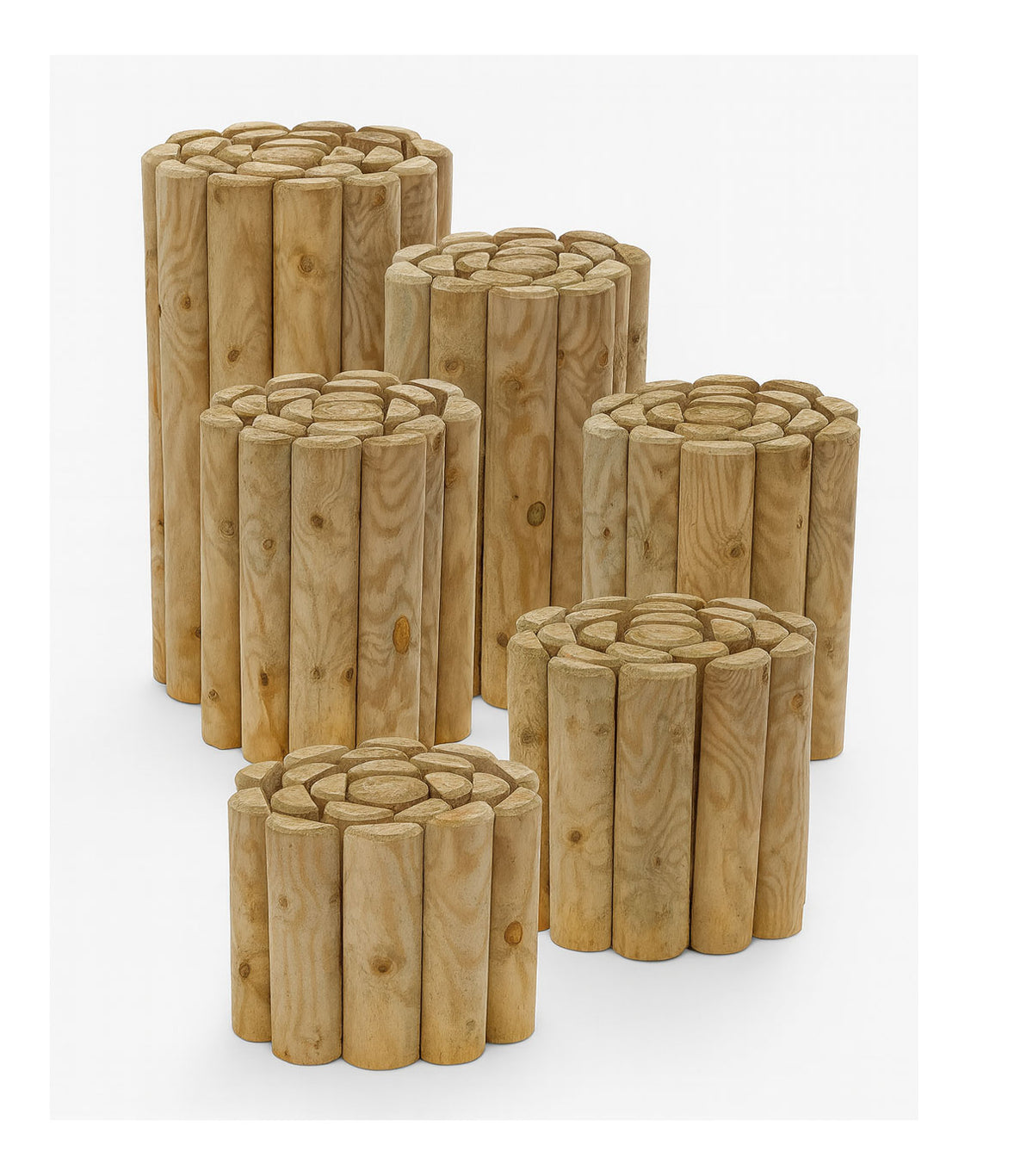 Timber Roll Heavy-Duty 70mm Half-Round Timber Log Roll – Flexible Garden Border ...