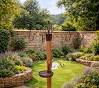 Wooden Bird Feeding Station with Hooks  - Brown Garden Bird Stand Freestanding Multi Feeder