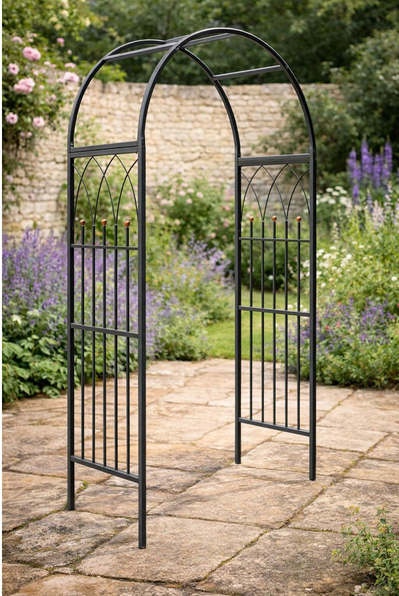 Premium Metal Garden Arch with Optional - Gates Arbour for Pathways & Entrances